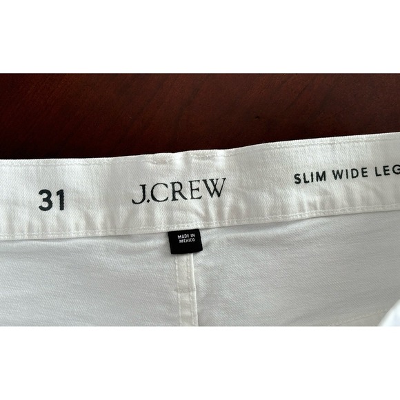 J.‎ Crew Slim Wide Leg Jeans  Women's Size 31   White Denim - Picture 8 of 14